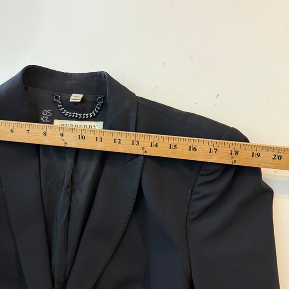Burberry London Designer Solid Black Wool Stretch Blazer Suit Set Womens Size 14 - Picture 11 of 16